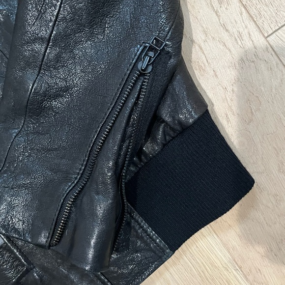 Rogan Lambskin Motorcycle Jacket Mens Black. Size Medium. - Picture 15 of 16